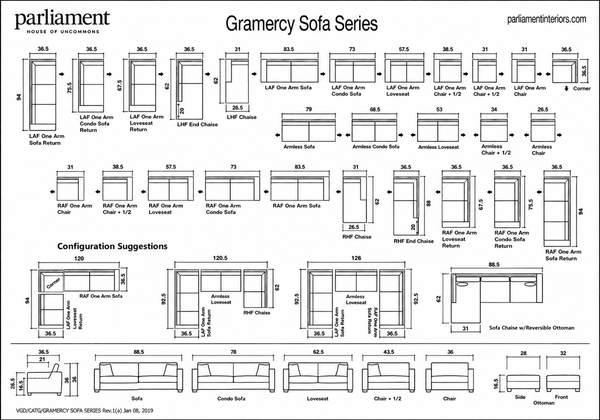 Gramercy Sofa and Sectional Series - Parliament Interiors