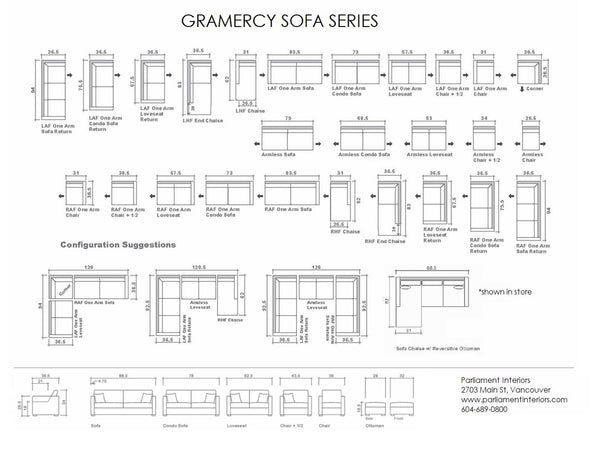 Gramercy Sofa and Sectional Series - Parliament Interiors